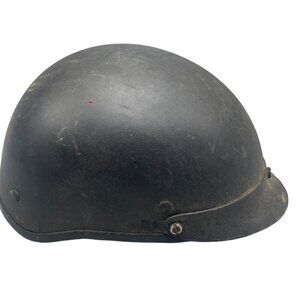 vintge half helmets visor chin buckle padded size large READ